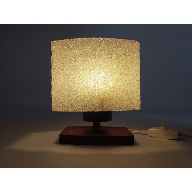 Mid-Century Modern Table Lamp in Acrylic Granules and Teak Wood, 1960s For Sale - Image 9 of 12