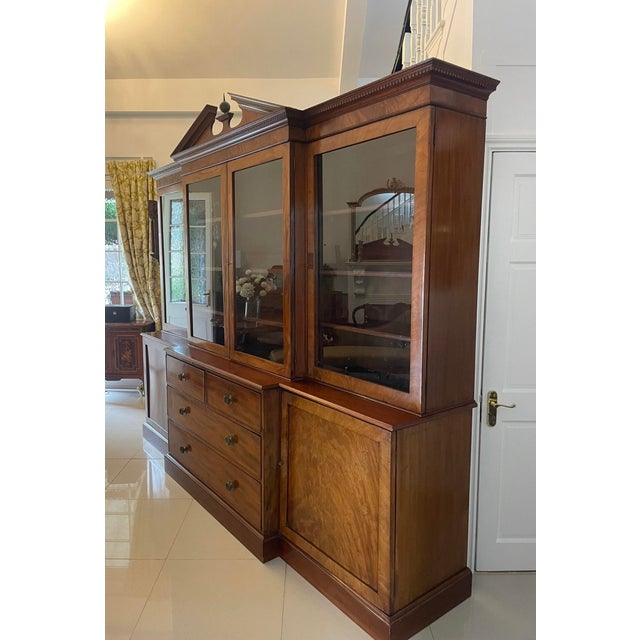 Large George III Mahogany Breakfront Bookcase, 1800s For Sale - Image 4 of 18