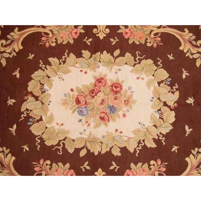 Beautiful rug with a European pattern, which comes from the famous French workshops of Aubusson. This one is tied with the...