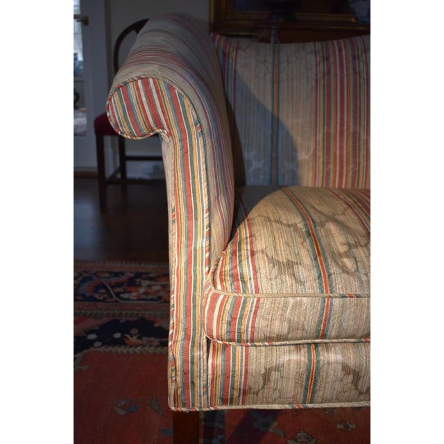 Chippendale 18th Century Chippendale Sofa With a Silk Blend Damask Cover For Sale - Image 3 of 11
