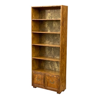 Vintage Henredon Artefacts Campaign Style Bookcase For Sale