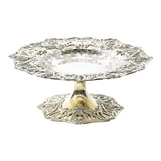 1900s Aesthetic Movement Sterling Silver & Gold Washed Taza Signed Hardy & Hayes Co. For Sale