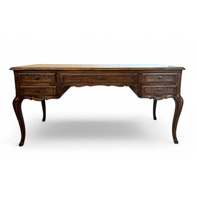 1970s Vintage John Widdicomb French Country Parquet Writing / Partner's Desk For Sale - Image 5 of 12