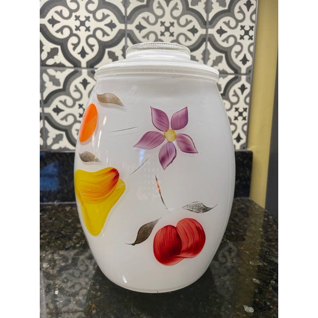 Mid 20th Century Vintage Bartlett Collins Milk White Glass Cookie Jar For Sale - Image 5 of 13