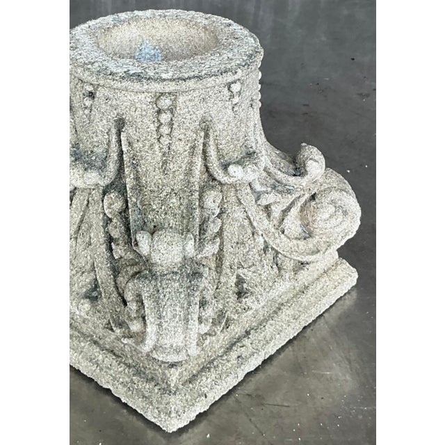 Vintage Regency Small Corinthian Column Base For Sale In West Palm - Image 6 of 16