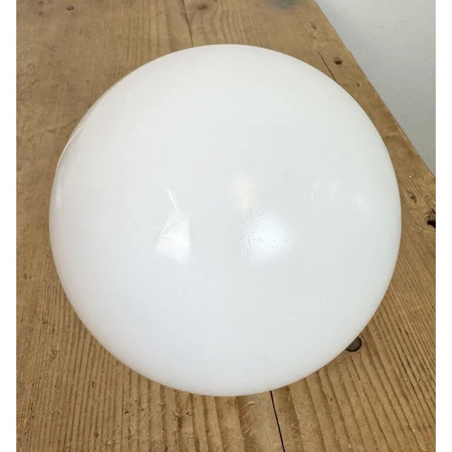 Vintage Porcelain and Milk Glass Ceiling Light, 1960s For Sale - Image 12 of 16