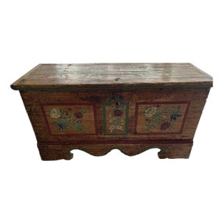 18th Century French Painted Trunk For Sale