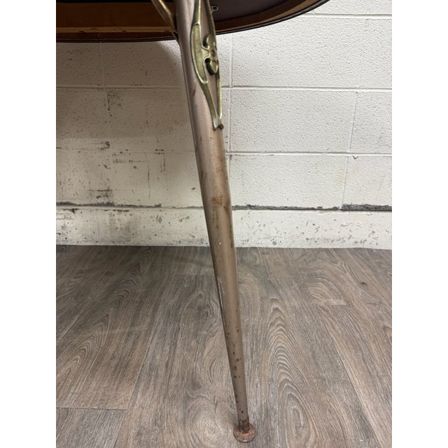 Vintage Mid Century Modern Folding Laminate Top Oval Dining Table For Sale - Image 10 of 12