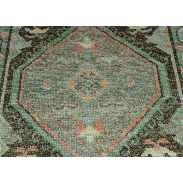 Turkish Turkish Oushak Rug 2'10" x 10'4" #20042 For Sale - Image 3 of 8