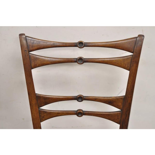 Biedermeier Mid 19th Century Antique Italian Biedermeier Arts & Crafts Walnut Bowtie Chiavari Side Chair Pair For Sale - Image 3 of 12