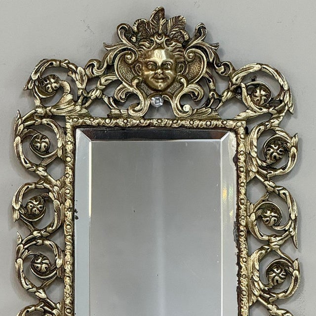19th Century Italian Renaissance Cast Bronze Mirrored Wall Sconces - a Pair For Sale In Dallas - Image 6 of 18