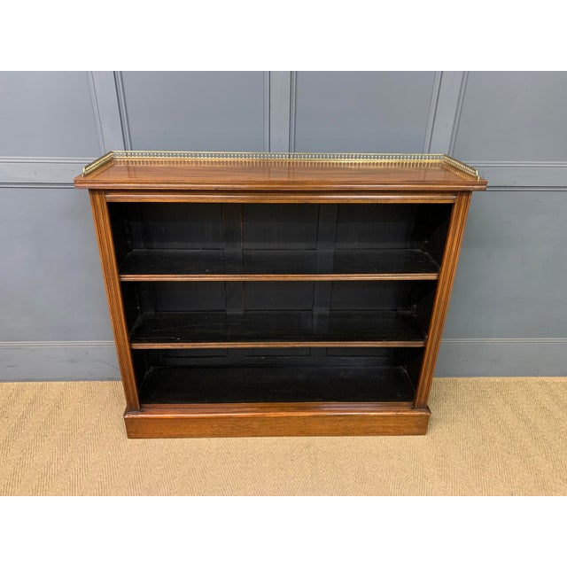1900 - 1909 Antique Victorian Walnut Open Bookcase, 1900 For Sale - Image 5 of 13