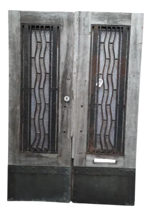 Antique Double Wooden Doors, Set of 2