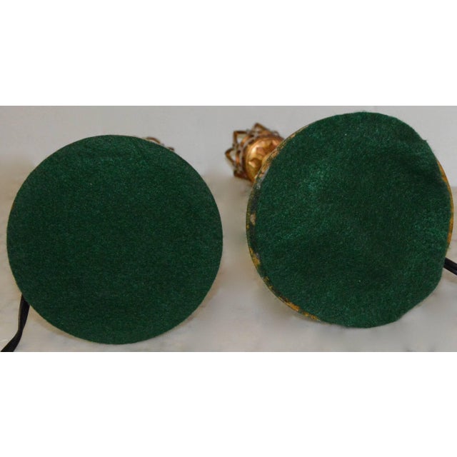 Pair of Art Deco Bronze Lamps With Iridescent Shades For Sale - Image 9 of 11