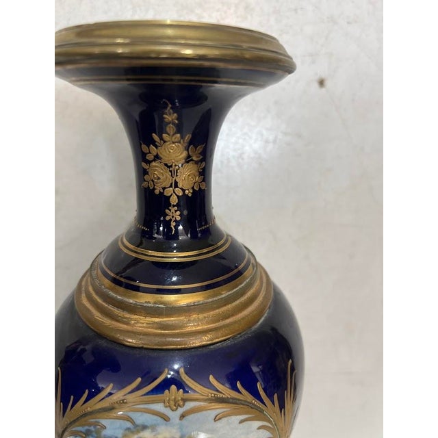 Louis XVI Style Fine Earthenware Vases, Set of 2 For Sale - Image 6 of 18