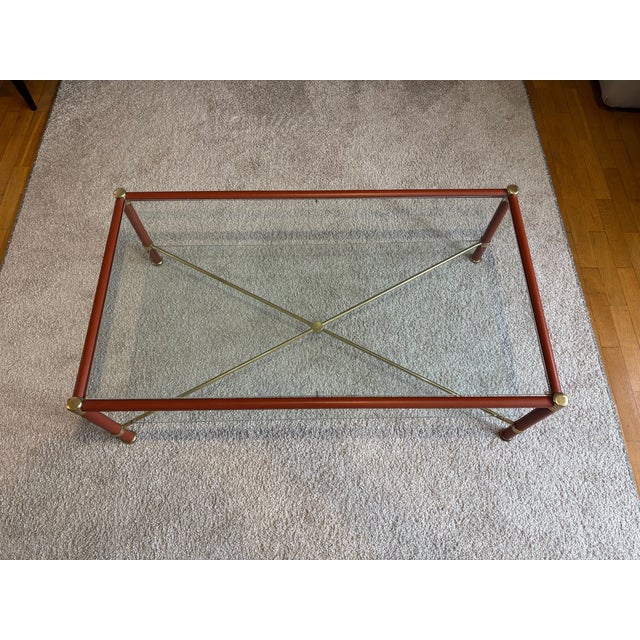 Mid-Century Modern Coffee Table in the style of Jacques Adnet, France, 1960s For Sale - Image 3 of 11