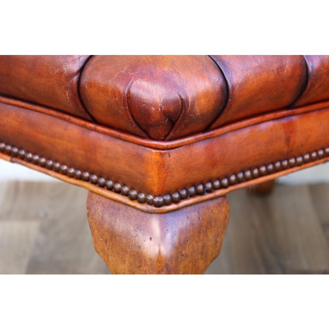 Vintage Chesterfield Tufted Leather Wingback Chair | English Library Style, 1960s For Sale - Image 15 of 18