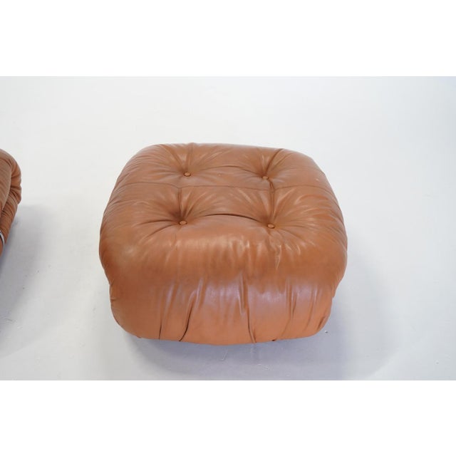 Set of Early Soriana Lounge Chair and Ottoman by Tobia Scarpa for Cassina, Italy, 1970s, in Very Good conditions. Designed...