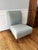 Textile Pair of Barbara Barry for Baker Celadon Silk, Scroll Back Slipper Chairs For Sale - Image 7 of 12