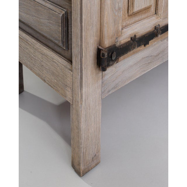 Mid 20th Century French Primitive Oak Buffet With Iron Hardware For Sale - Image 12 of 18
