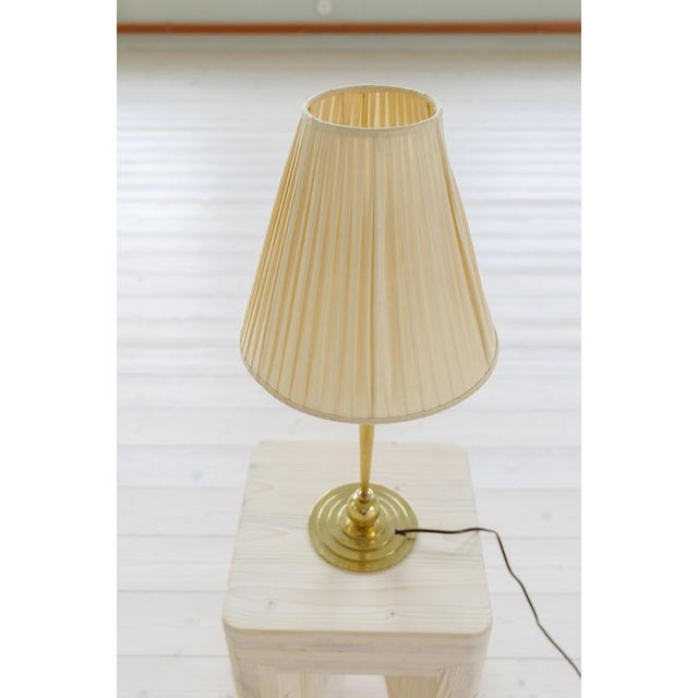 Art Deco Brass Table Lamp attributed to Lars Holmström, Sweden, 1930s For Sale - Image 4 of 14