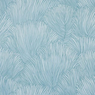Sample - Schumacher Fondale Wallpaper in Aqua For Sale