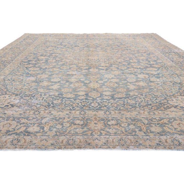 Shabby Chic Early 20th Century Antique Persian Tabriz Rug, 08'09 X 12'00 For Sale - Image 3 of 10