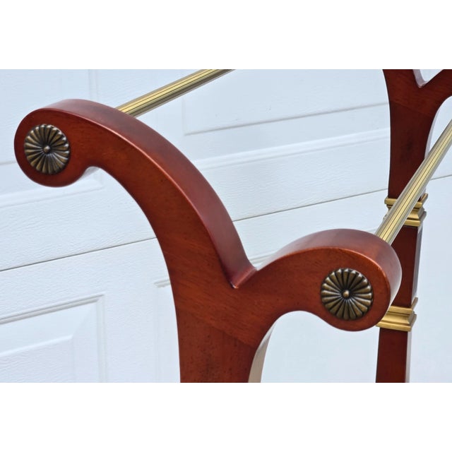 Bombay Company Brass & Mahogany Quilt Rack or Towel Stand For Sale - Image 6 of 15