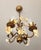 Vintage Shabby Chic Florentine Pendant Lamp Four-Armed with Gold-Tone Porcelain Roses, 1960s For Sale - Image 16 of 18