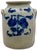 Ceramic Ourtstanding Antique Large 3 Gallon Size American Blue Hand Decorated Stoneware Butter Churn - Circa 1870s For Sale - Image 7 of 18