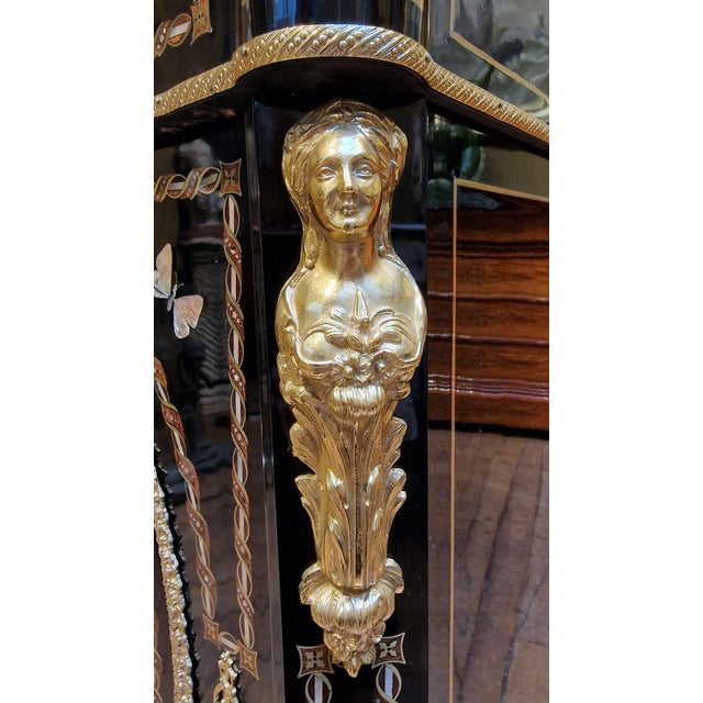 Napoleon III Dresser in Black Wood and White Marble For Sale - Image 11 of 15