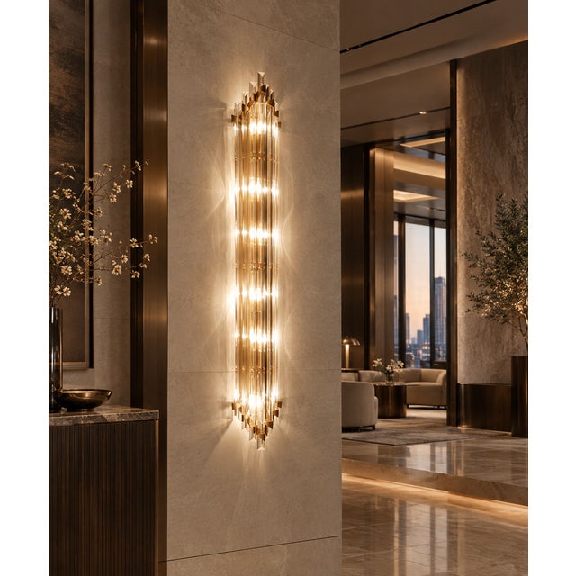 21st Century Maestoso Murano Triedri Glass Rod Sconce by Fabio LTD For Sale - Image 11 of 11