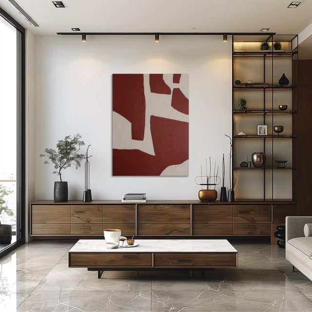 Maroon Bodasca, Organic 2, Abstract on Burgundy, 2026, Acrylic on Canvas For Sale - Image 8 of 9