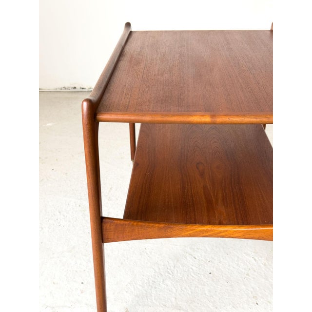 Modern Danish Teak Drinks Trolley attributed to Johannes Andersen, 1960s For Sale - Image 9 of 11