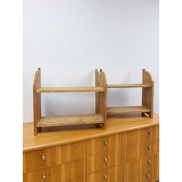 Mid 20th Century Pair Handmade Wood Wall Shelves Rustic Vintage Farmhouse Display Decor For Sale - Image 5 of 9