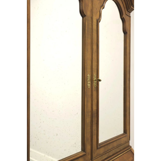 Baker Georgian Walnut Bonnet Top Secretary Desk With Mirrored Blind Bookcase For Sale - Image 9 of 12