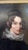 Oil on canvas, portrait of an aristocratic lady. The woman is sitting in a red armchair with a quiet gaze wearing...