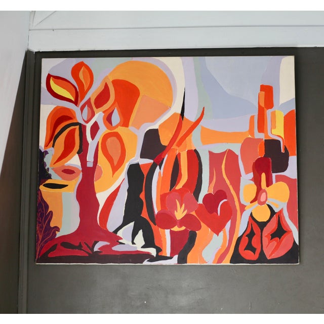 Psychedelic Composition, 1970s, Canvas Painting For Sale - Image 13 of 15