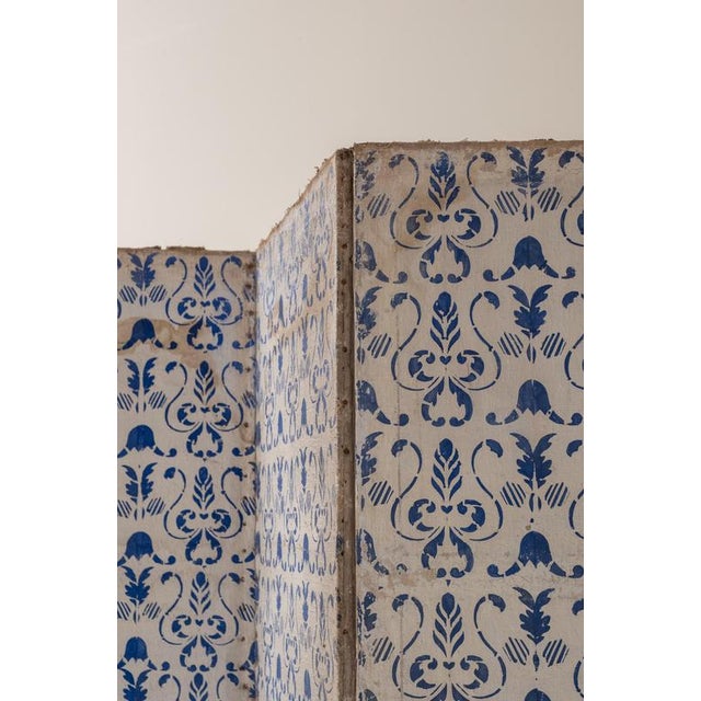 Italian Painted 4-Panel Paravent Screen, 19th Century For Sale - Image 10 of 14