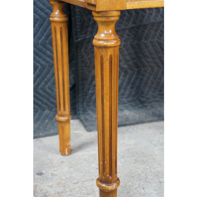 Vintage Century Furniture Louis XVI Neoclassical Style Maple Green Marble Side Table 25" For Sale - Image 13 of 18