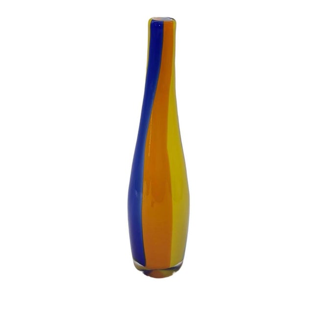 Blue Murano Art Glass Sommerso Vase, Italy, 1990s For Sale - Image 8 of 8
