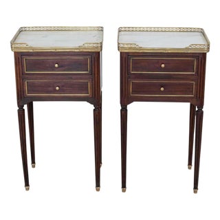 Pair of French 20th Century Louis XVI Style Bedside Tables For Sale