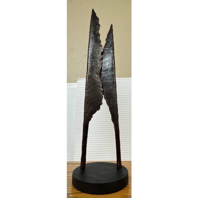 Abstract Cast Metal Blade Sculpture, Unmarked For Sale - Image 4 of 12