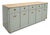 Professionally Refinished 1970s Drexel Accolade Campaign Buffet / Sideboard — Custom Sage Green For Sale