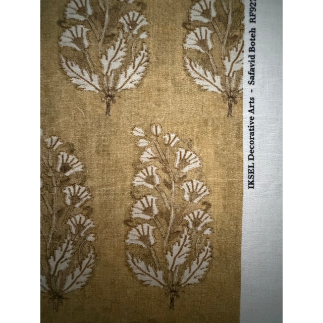 Textile Iksel Decorative Arts Safavid Boteh Gold Fabric 7 Yards Schumacher For Sale - Image 7 of 9