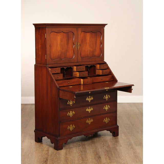 Wood Kittinger Colonial Williamsburg Mahogany Slant Front Secretary Desk For Sale - Image 7 of 18