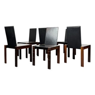 Mid-Century Modern Rosewood Dining Chairs in the style of Afra & Tobia Scarpa, 1970, Set of 6 For Sale