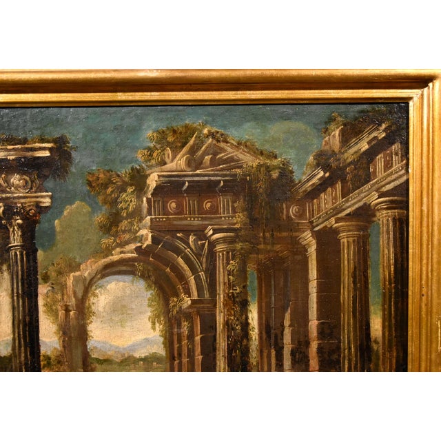 Follower of Niccolò Codazzi, Capricci Landscapes, 1700, Oil on Canvases, Framed, Set of 2 For Sale - Image 15 of 18