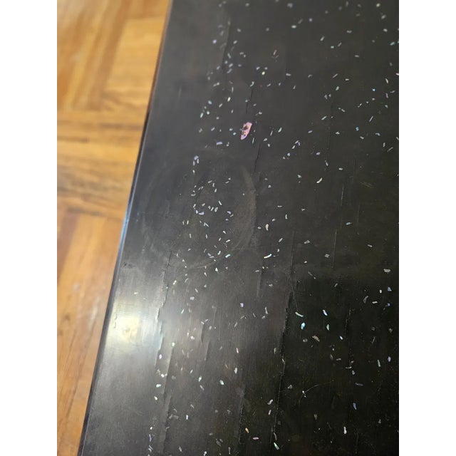 Chinese Black Lacquer Low Table With Mother of Pearl Inlay - 1940s Ming Style, Japanese-American Provenance For Sale - Image 10 of 10