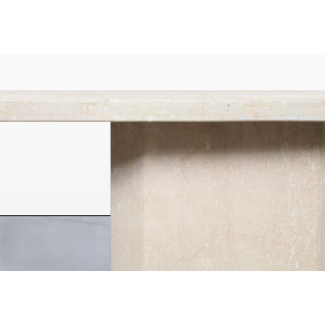 Stone Vintage Italian Modern Botticino Marble Dining Table, 1970s For Sale - Image 7 of 12